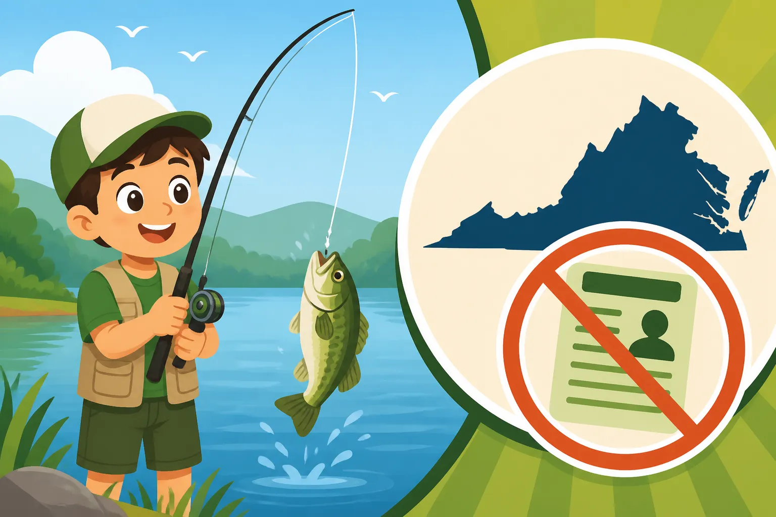 At what age can a child fish without a license?