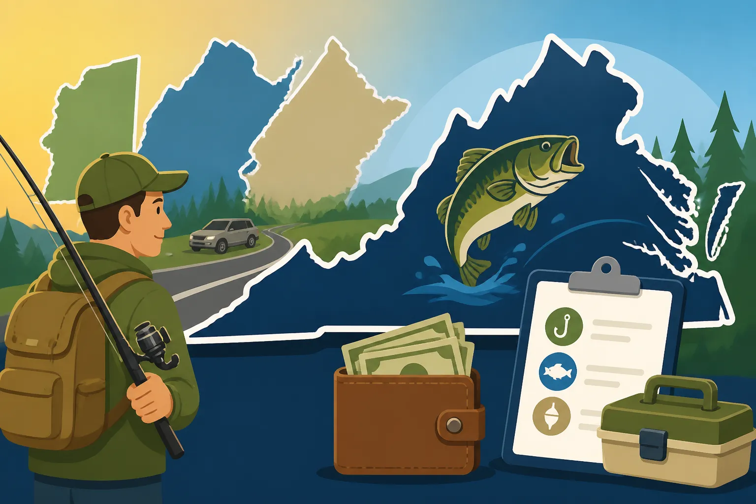 Budgeting for fishing licenses on a multi-state road trip