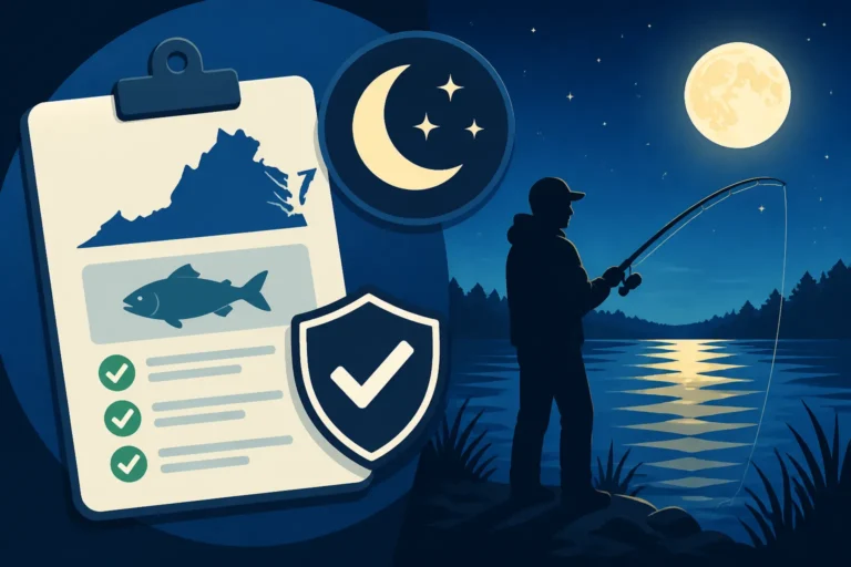 Fishing license rules for fishing at night
