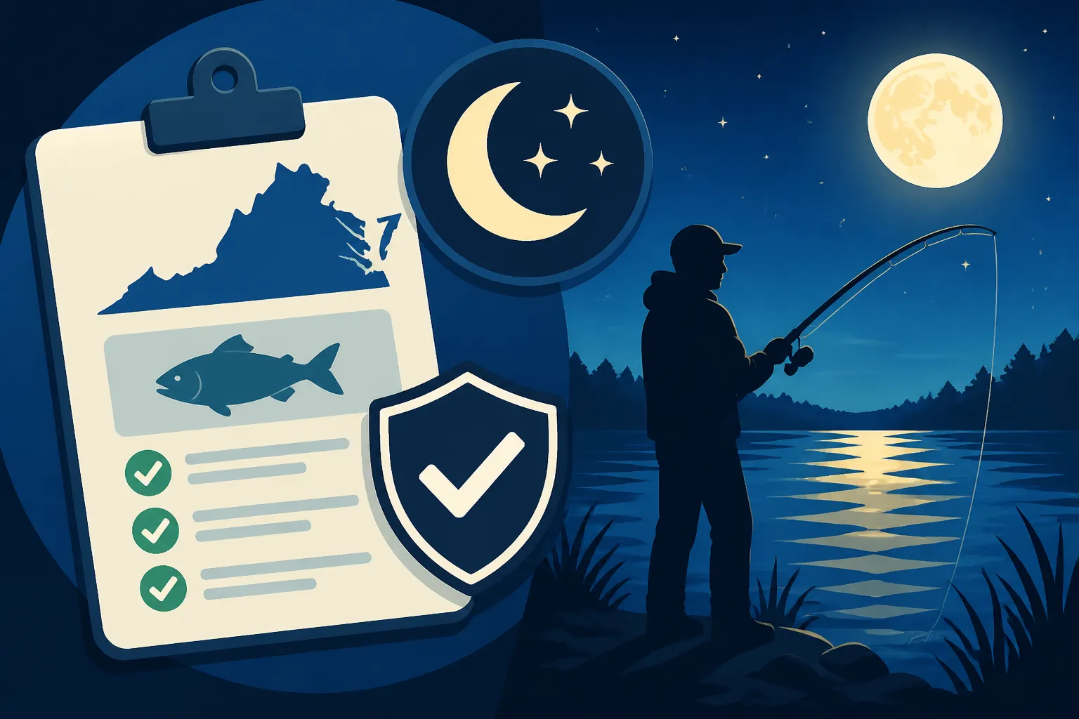 Fishing license rules for fishing at night