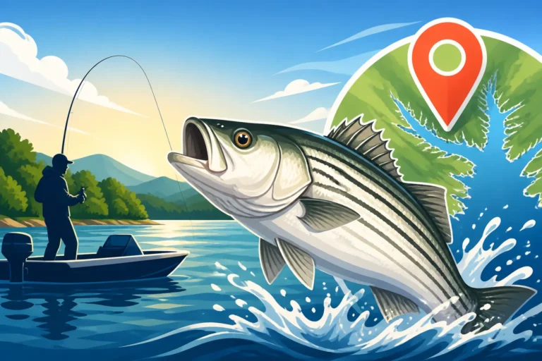 Best Striped Bass Spots on Smith Mountain Lake, Virginia