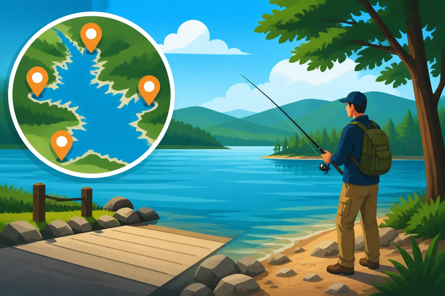 Shore Fishing Access Points on Smith Mountain Lake