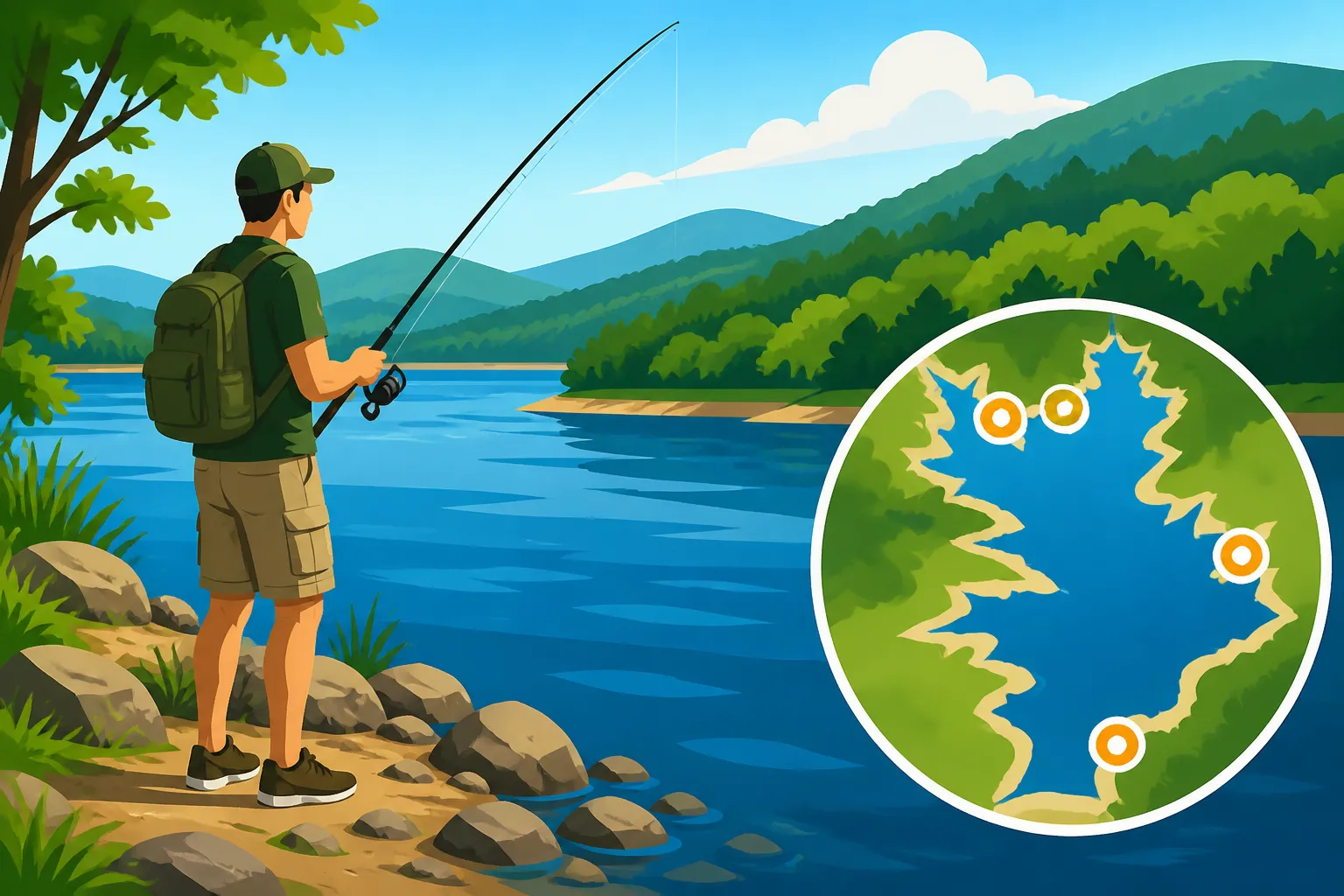 Shore Fishing Access on Kerr Reservoir