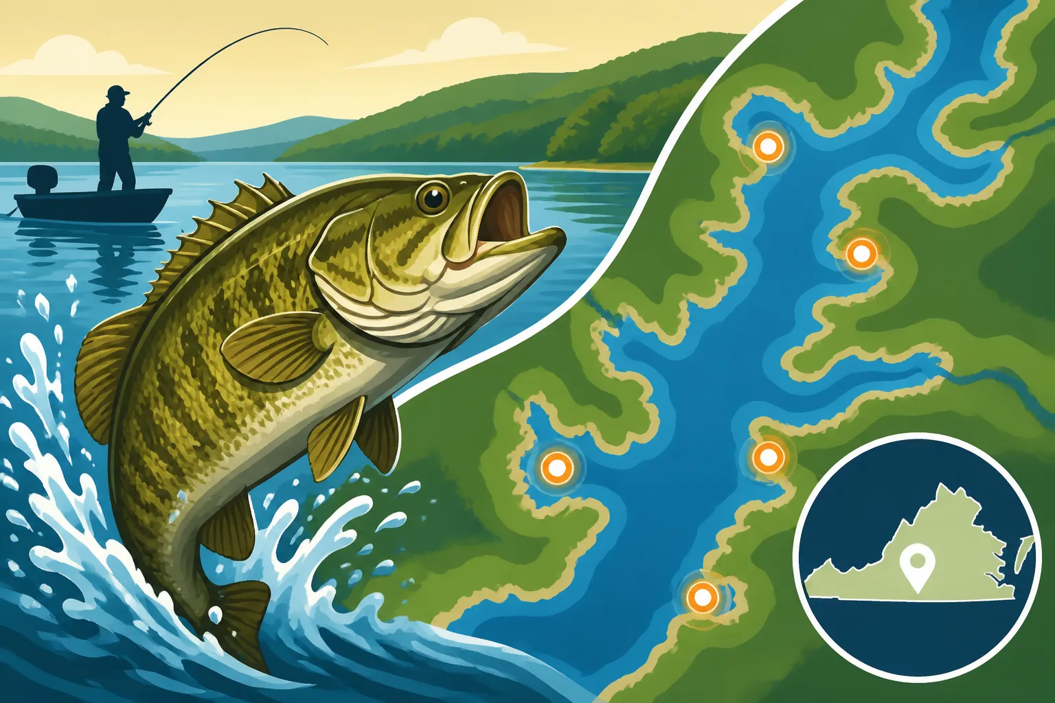 Best Smallmouth Bass Spots on Claytor Lake, Virginia