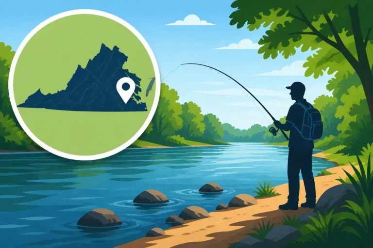 Bank Fishing Access Points on the James River, Virginia
