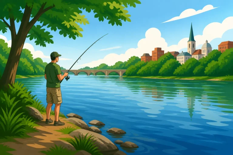 Bank Fishing Access on the Rappahannock River Near Fredericksburg