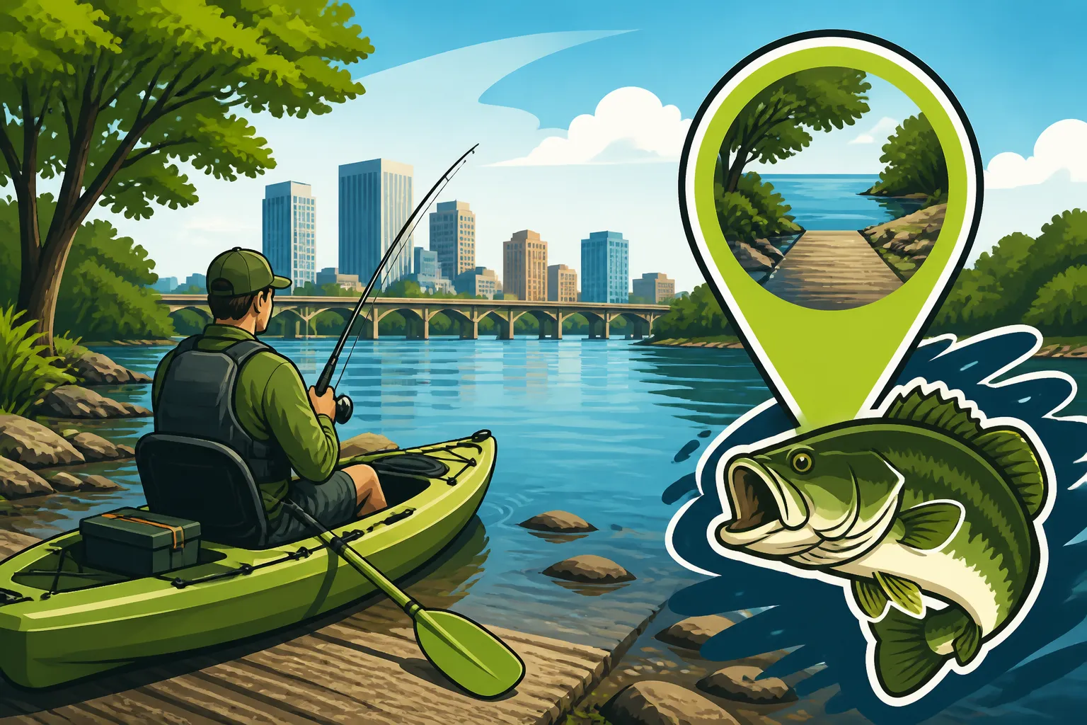 Where to Launch a Kayak for Bass on the James River in Richmond