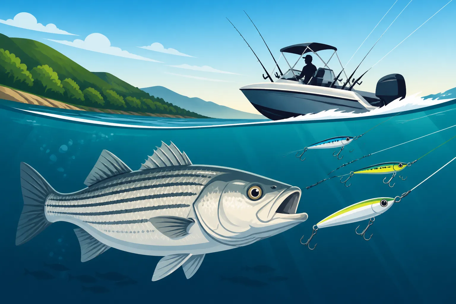 Smith Mountain Lake Striper Trolling Techniques in Virginia