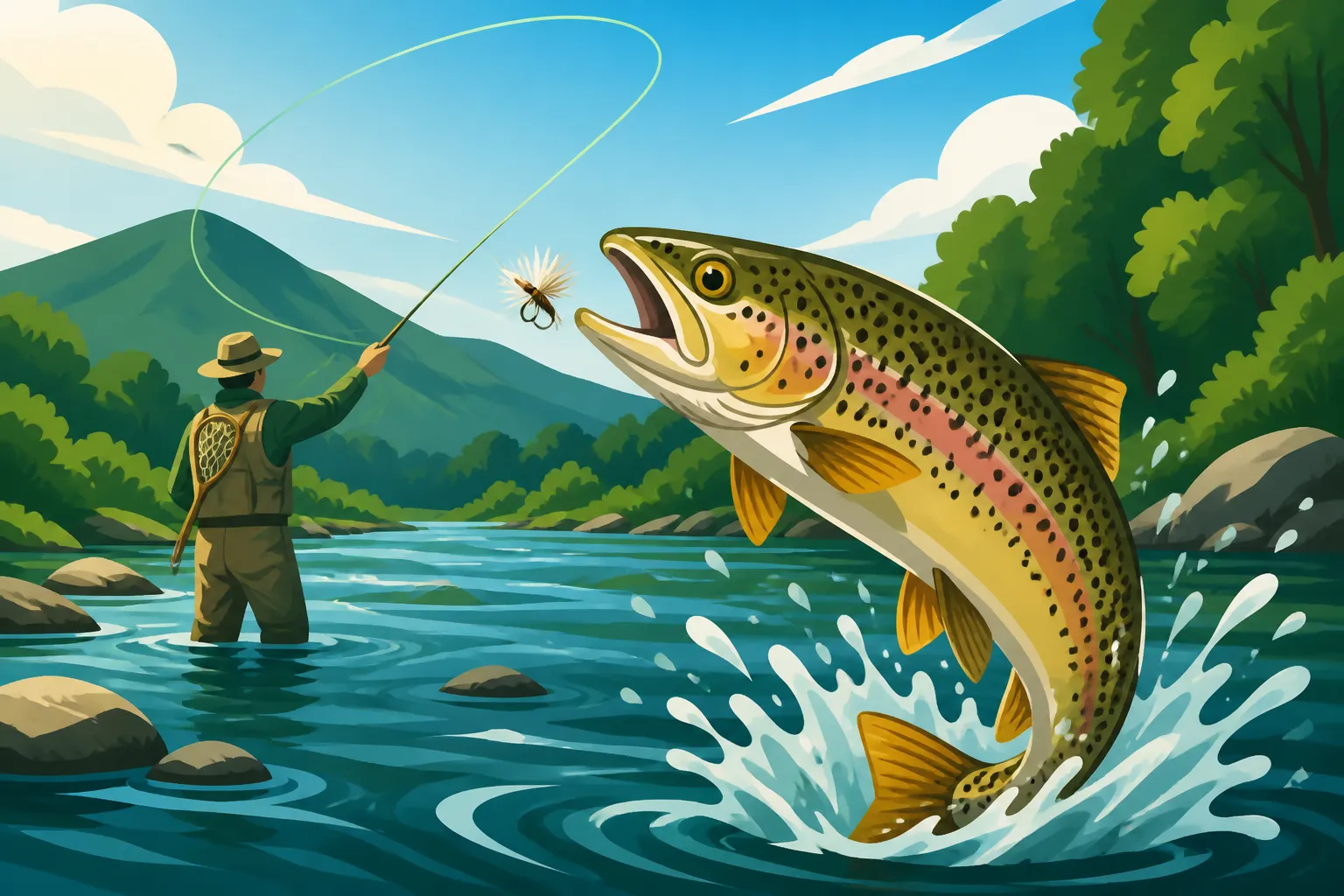 Fly Fishing for Trout on Rivers