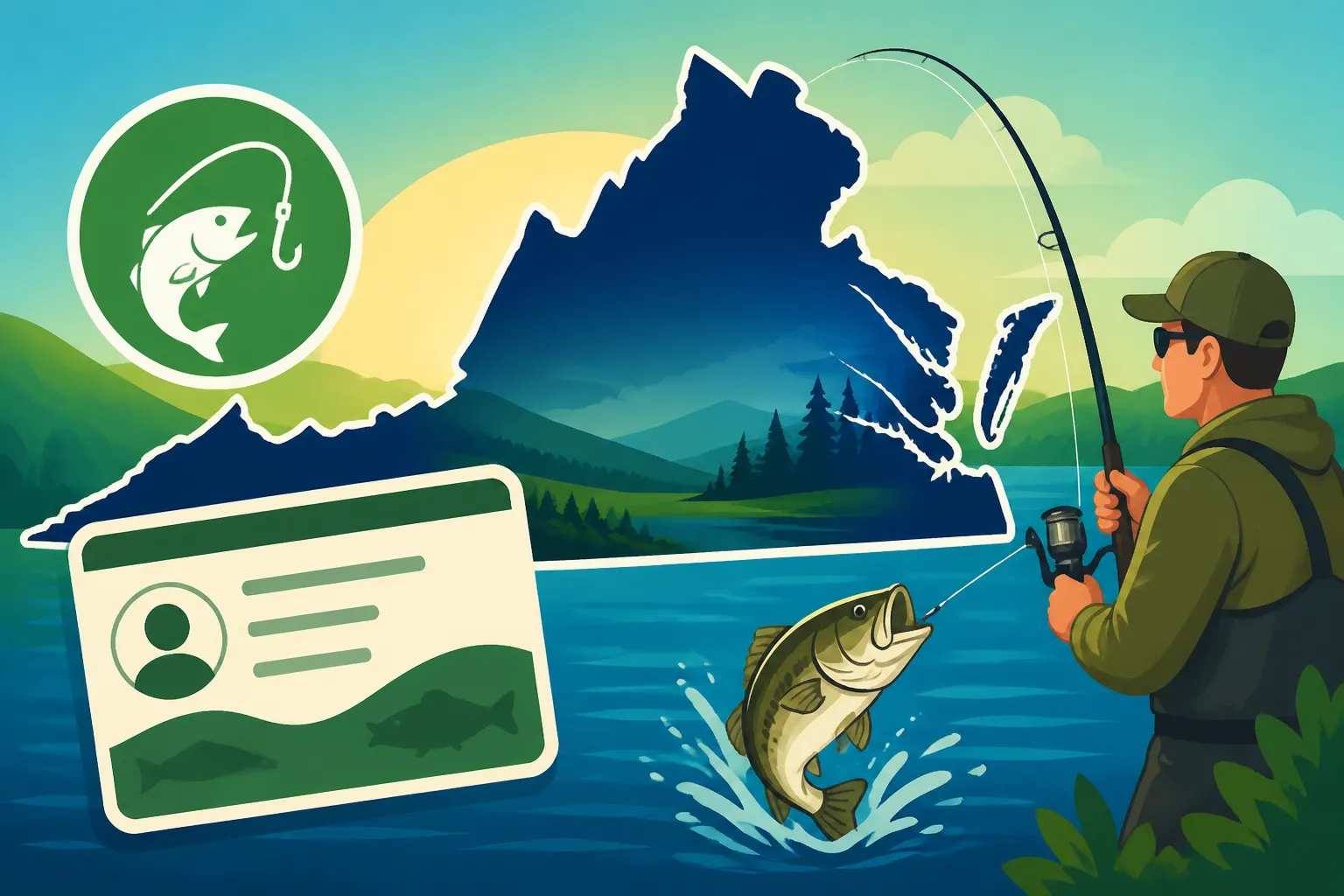 Virginia charges $23 for a resident freshwater fishing license