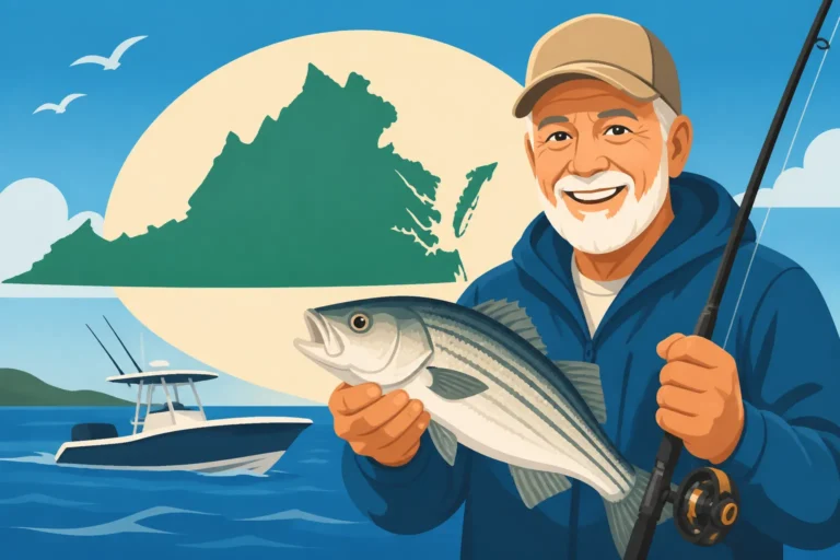 Virginia offers a one-time $5 saltwater license for anglers over 65