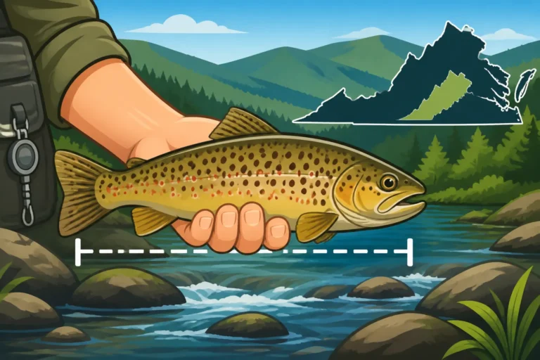 Virginia wild trout streams have a 7-inch minimum length