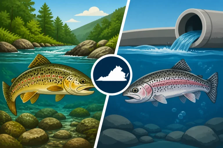 Difference between wild trout and stocked trout rules in Virginia