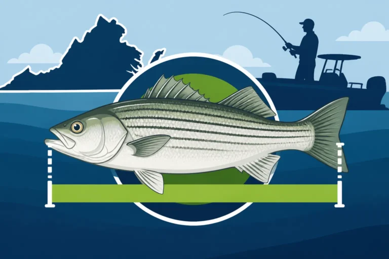 Virginia rockfish slot limit is 28 to 31 inches