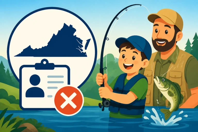 Minimum age for needing a fishing license in Virginia