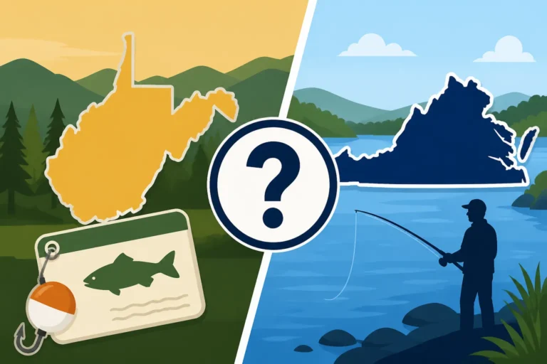 Is a West Virginia fishing license valid in Virginia?