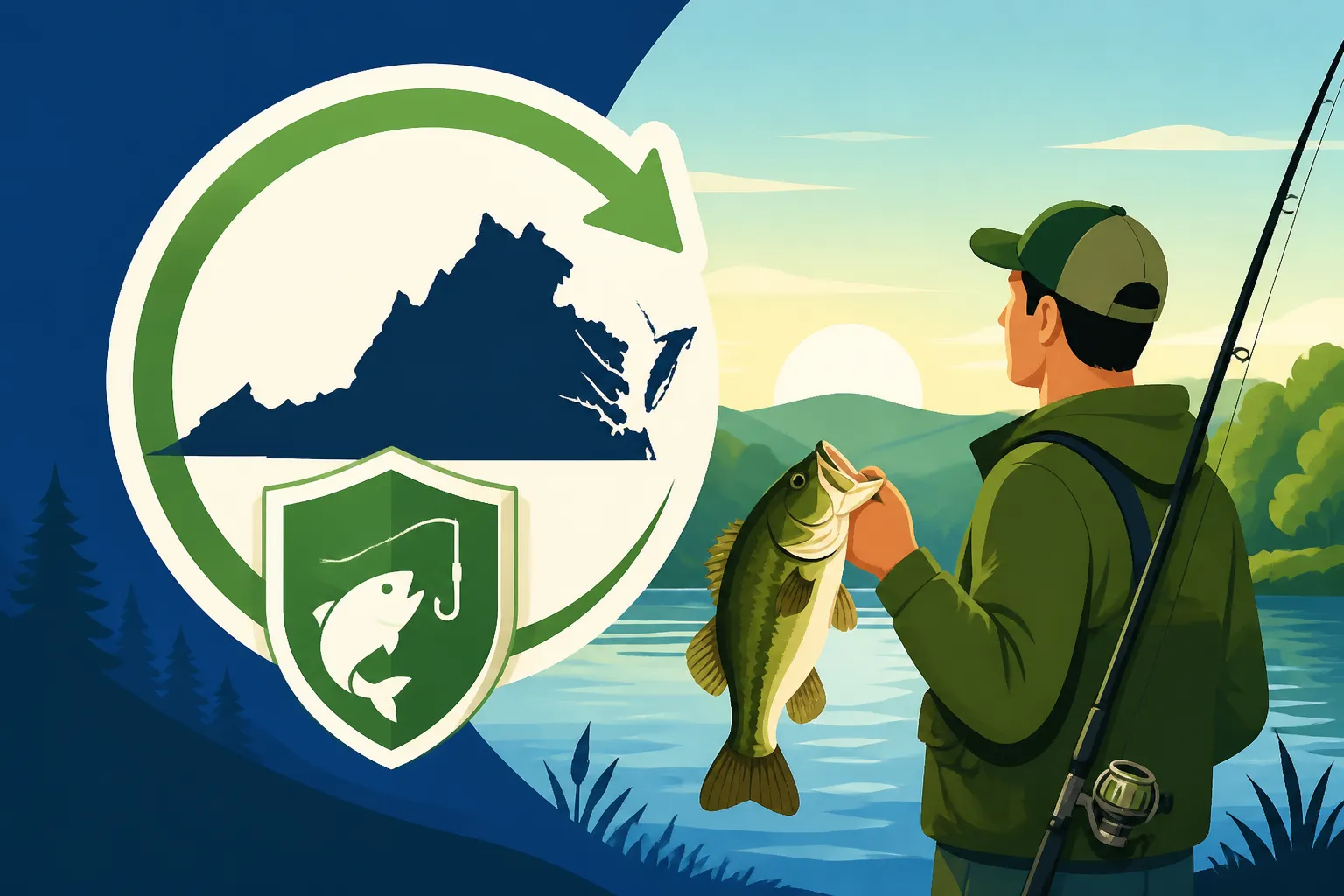 Virginia fishing license valid for one year from purchase date