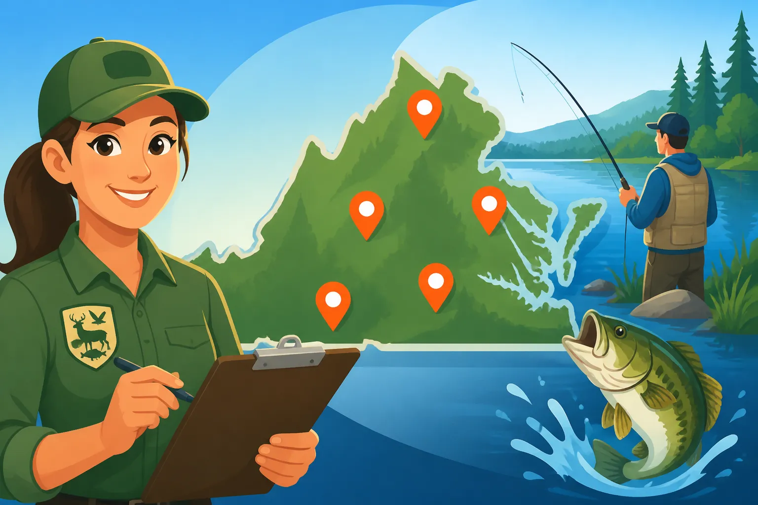 Virginia DWR license agents near popular fishing spots