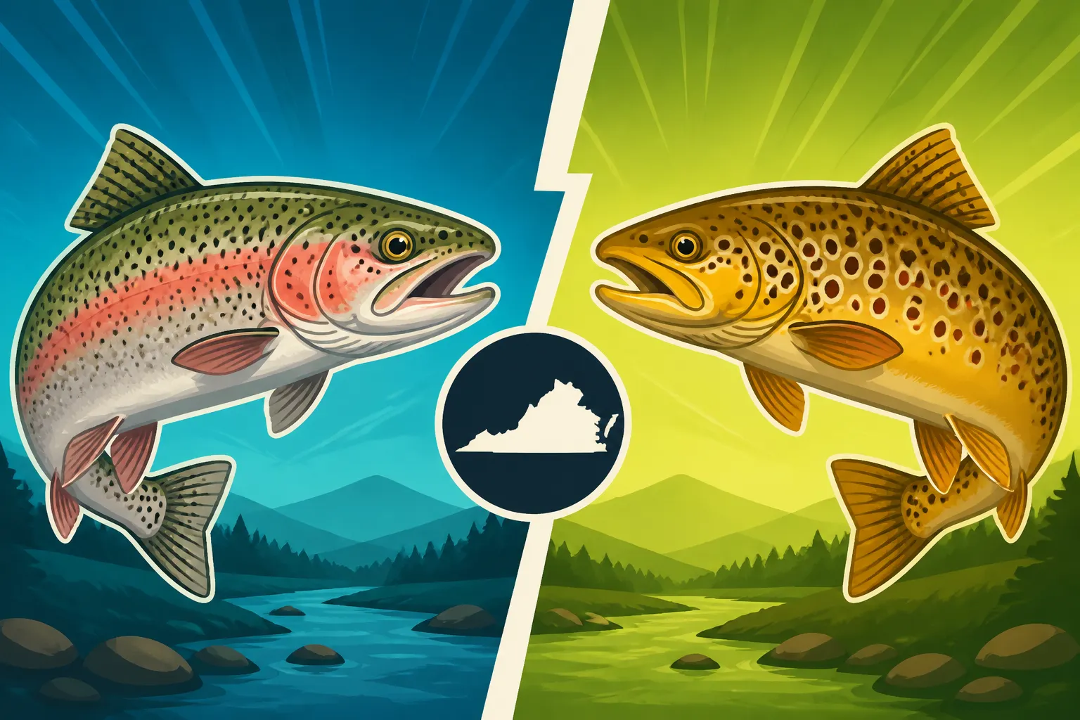 Rainbow Trout vs Brown Trout in Virginia: How to Tell Them Apart