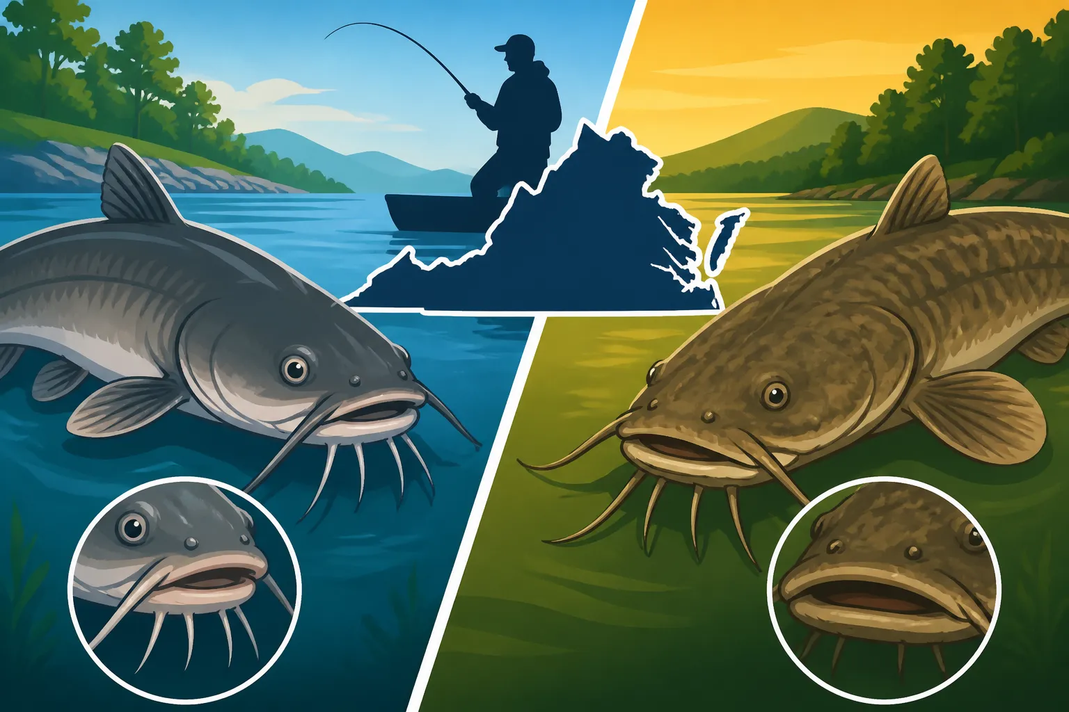 Channel Catfish vs Flathead Catfish: How Virginia Anglers Tell Them Apart