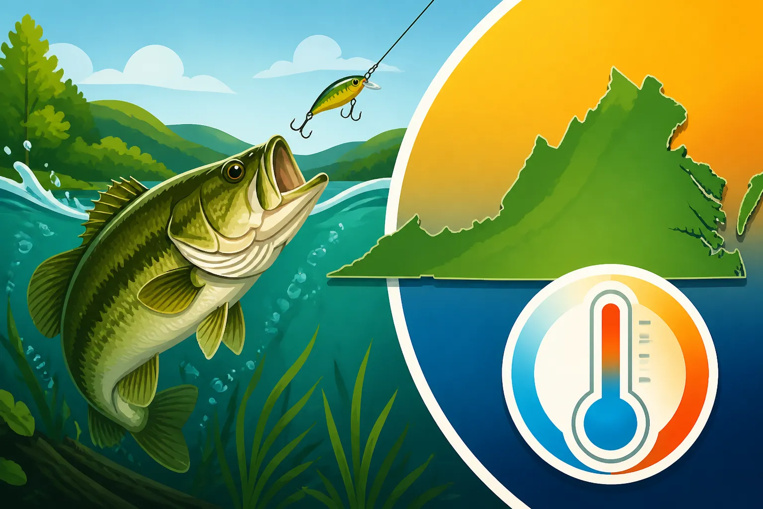Water Temperature for Bass Fishing in Virginia
