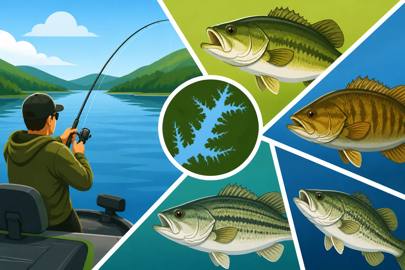 How to Target All Four of Claytor Lake's Bass Species in One Trip