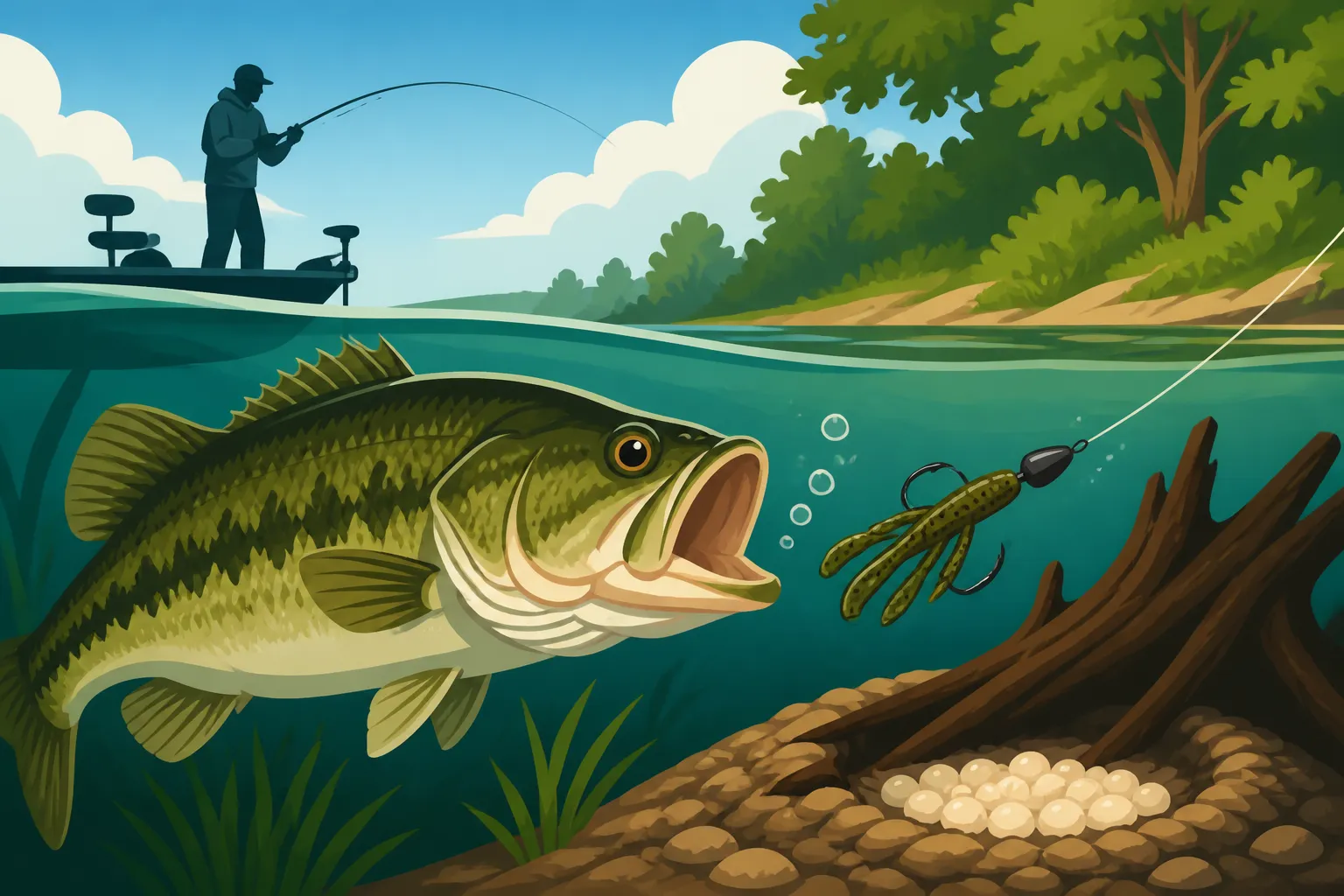 How to Catch Bass During the Spawn