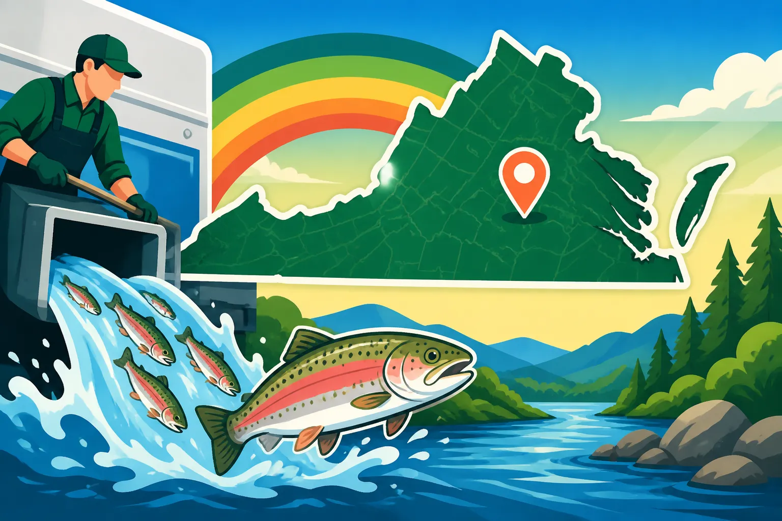 Where Virginia Stocks Rainbow Trout Each Year