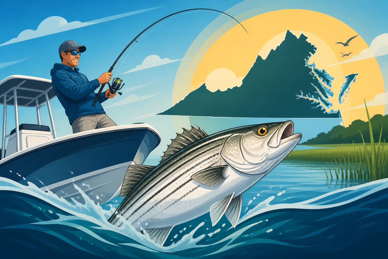 Half-Day Striped Bass Charters in Virginia