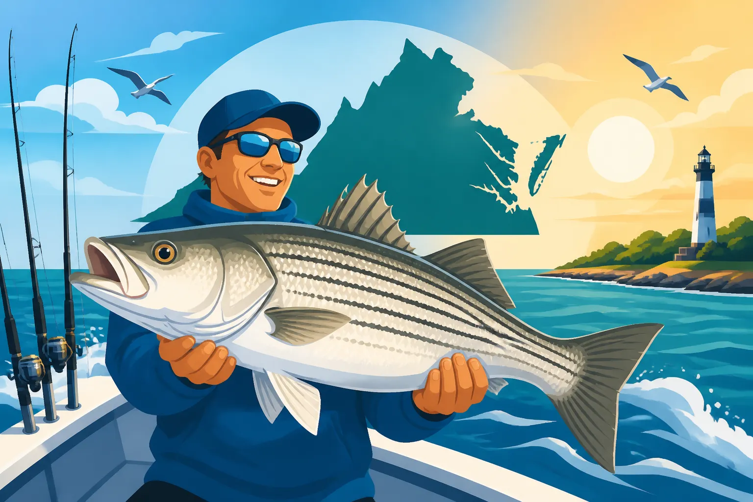 Full-Day Striped Bass Charters in Virginia