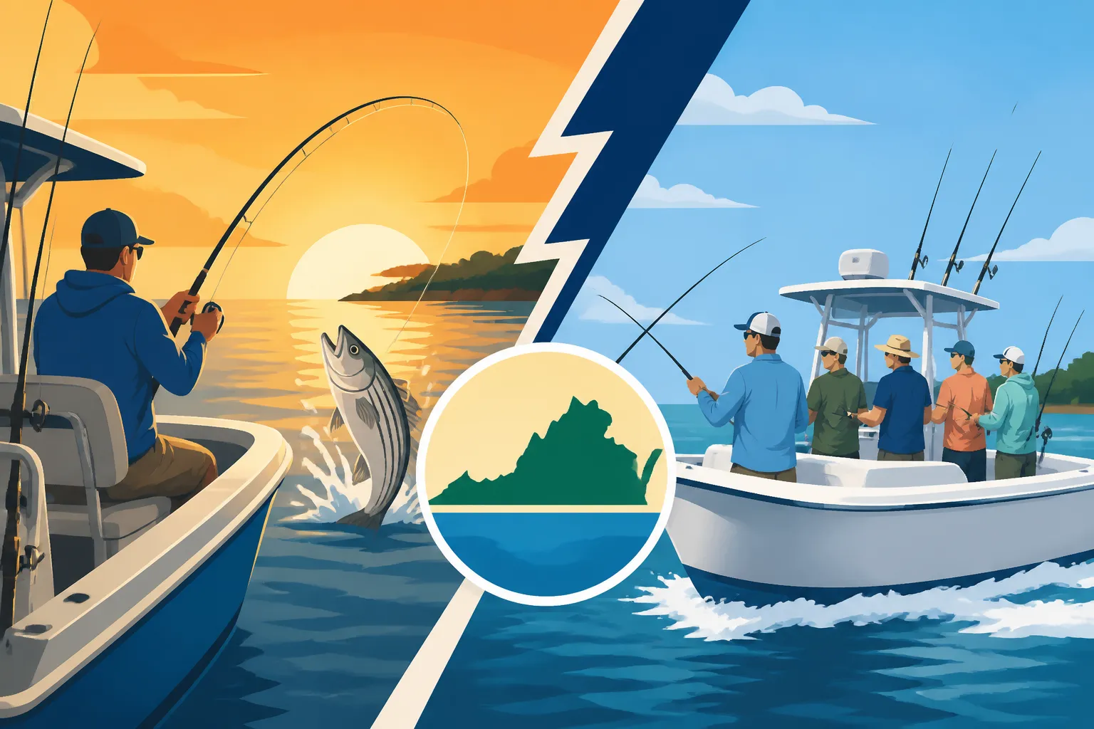 Private vs Shared Fishing Charters in Virginia