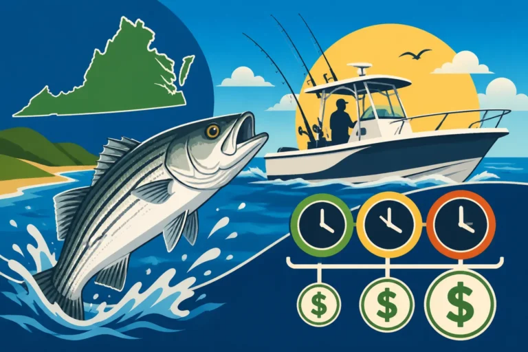 Virginia Striped Bass Charter Cost by Trip Length