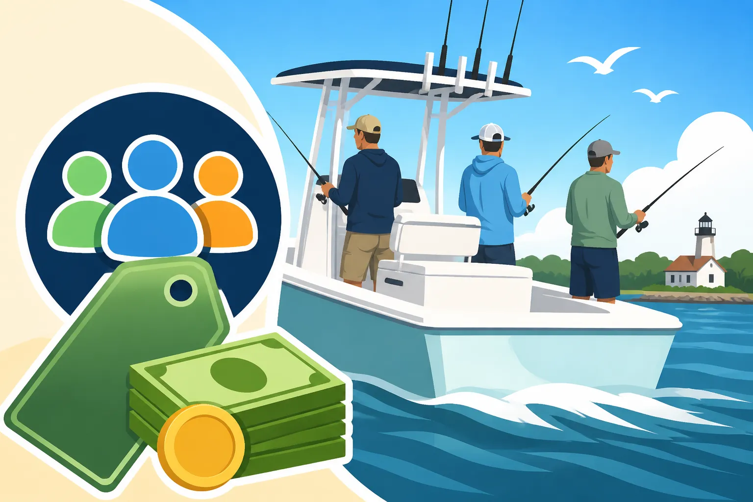 Cost Per Angler on a Chesapeake Bay Half-Day Charter