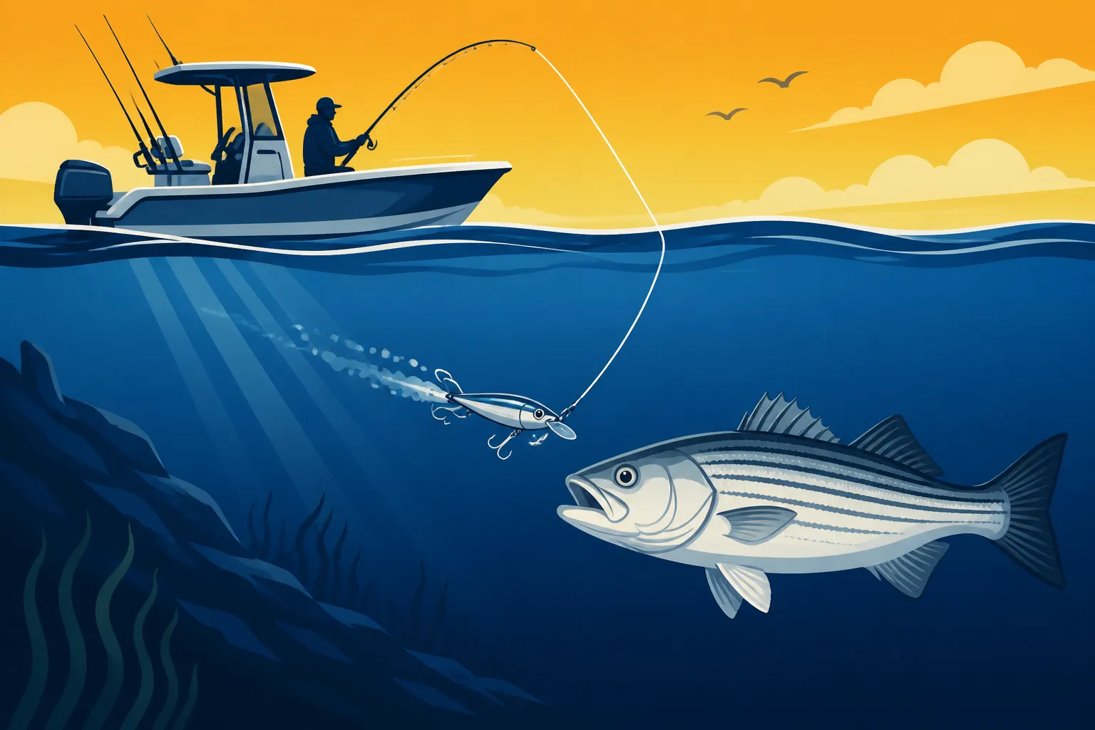 How to Troll for Striped Bass in Deep Water